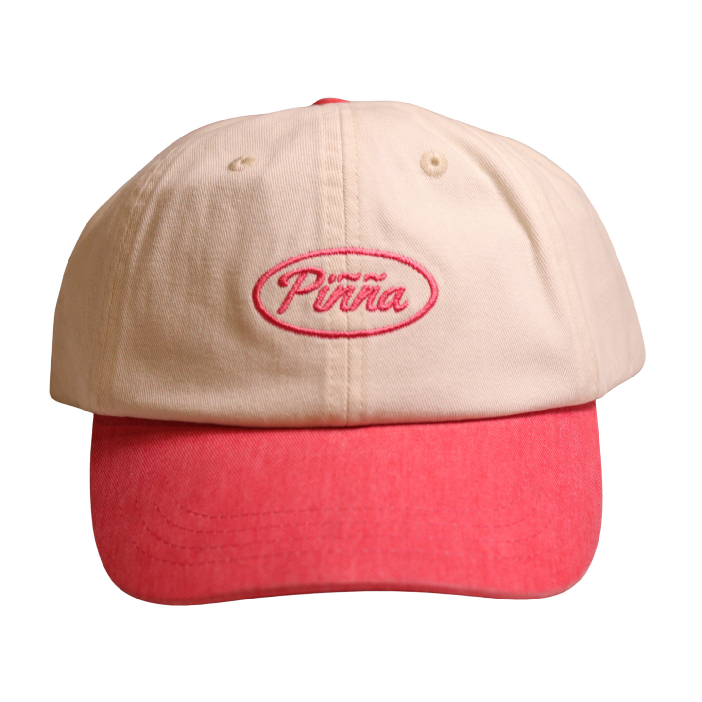 Dad Cap - Off White & Pink