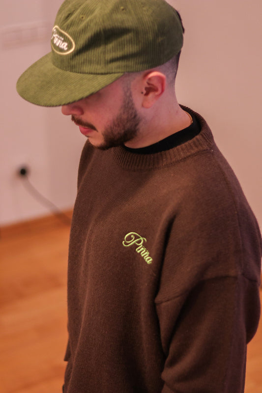 knitted crew neck - Brown