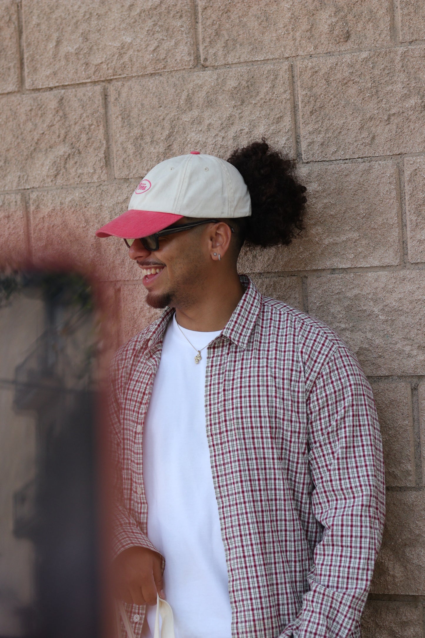 Dad Cap - Off White & Pink