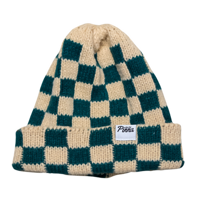 Piñña Checkered Beanie - Khaki & Green