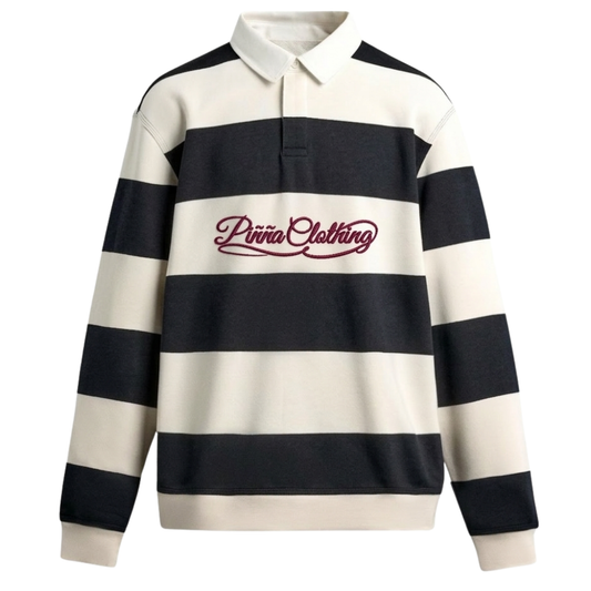 Script Rugby Polo- Offwhite / Navy