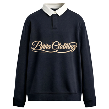 Script Polo Sweater - Navy