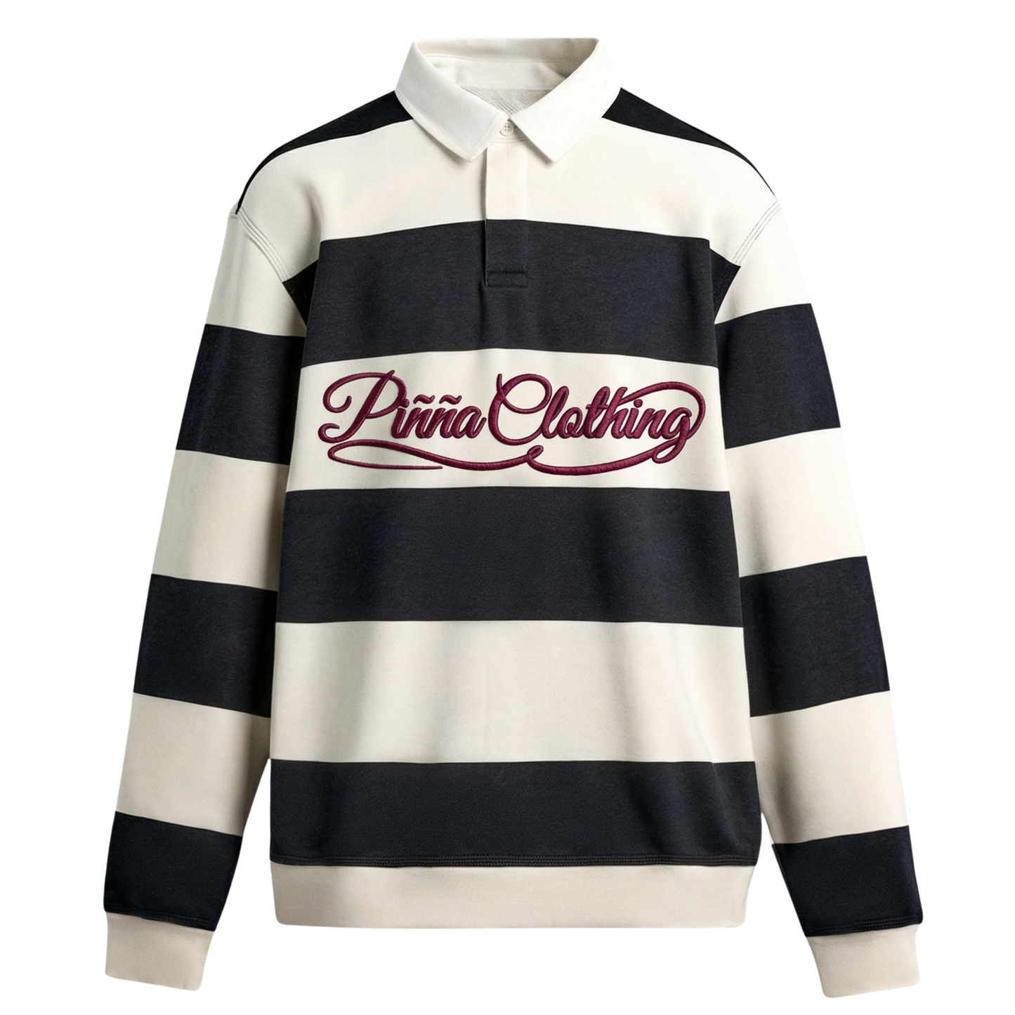 Script Rugby Polo- Offwhite / Navy