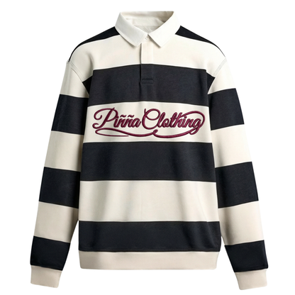 Script Rugby Polo- Offwhite / Navy