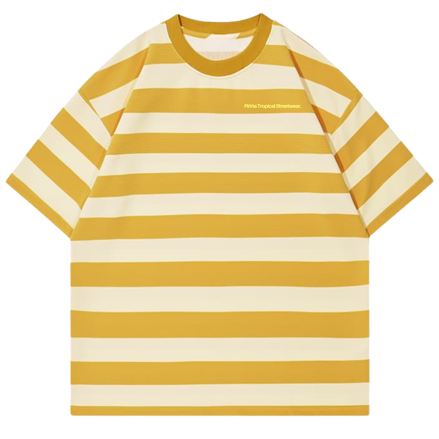 Striped Waffle Tee - Yellow