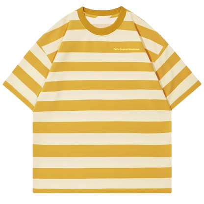 Striped Waffle Tee - Yellow