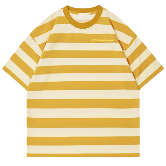 Striped Waffle Tee - Yellow