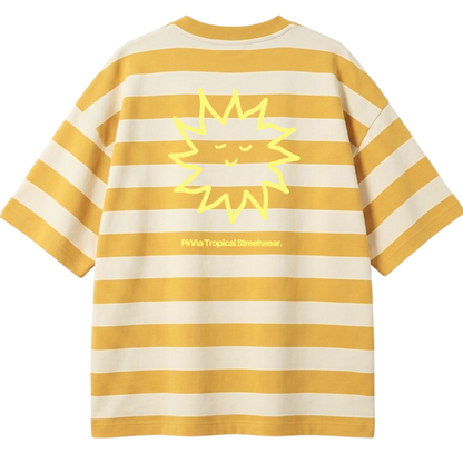Striped Waffle Tee - Yellow