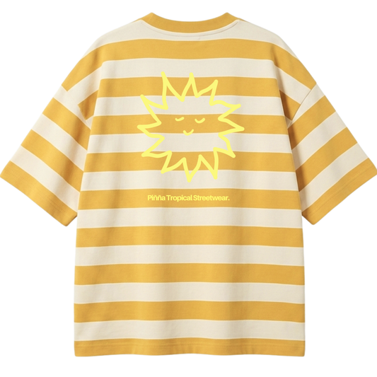Striped Waffle Tee - Yellow
