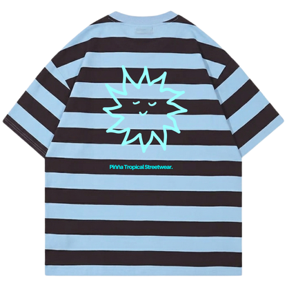 Striped Waffle Tee - Blue