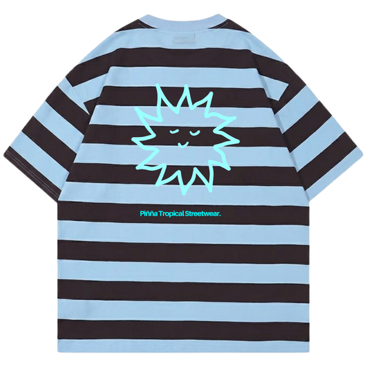 Striped Waffle Tee - Blue