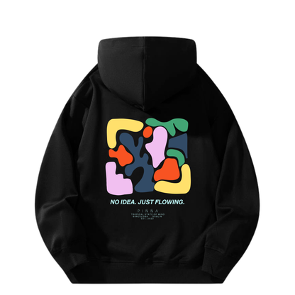 Flowing Hoodie - Double Zip - Black