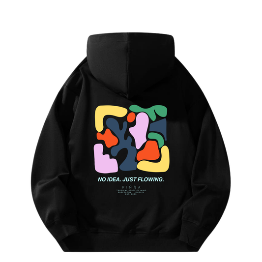 Flowing Hoodie - Double Zip - Black