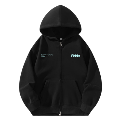 Flowing Hoodie - Double Zip - Black