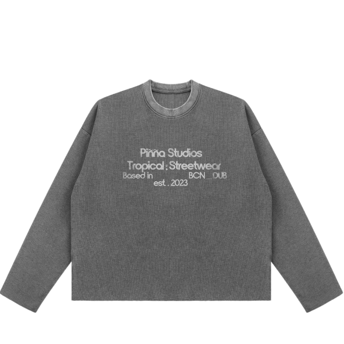Waffle Long Sleeve Tee - Gray