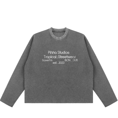 Waffle Long Sleeve Tee - Gray