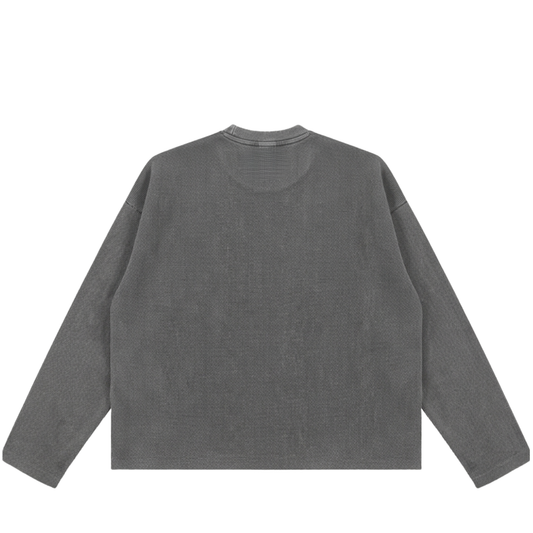 Waffle Long Sleeve Tee - Gray