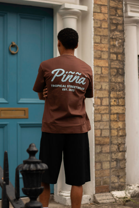 Slim Fit Piñña Logo Tee - Brown