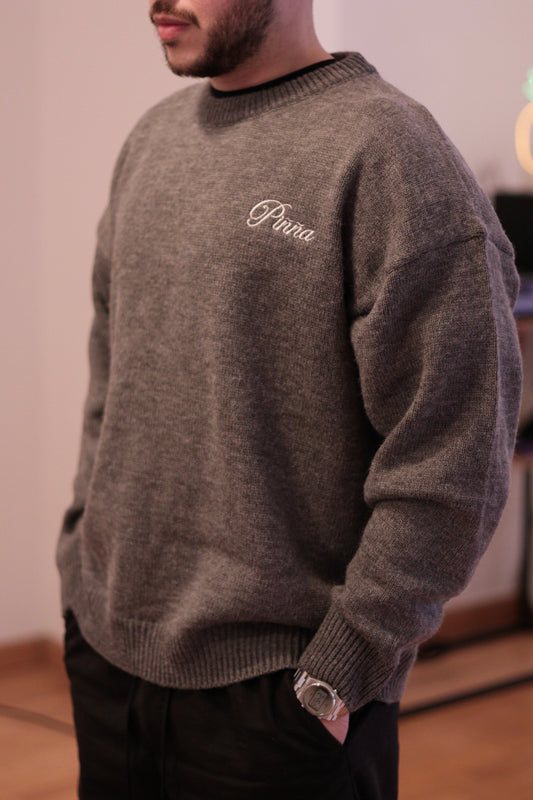 knitted crew neck - Gray