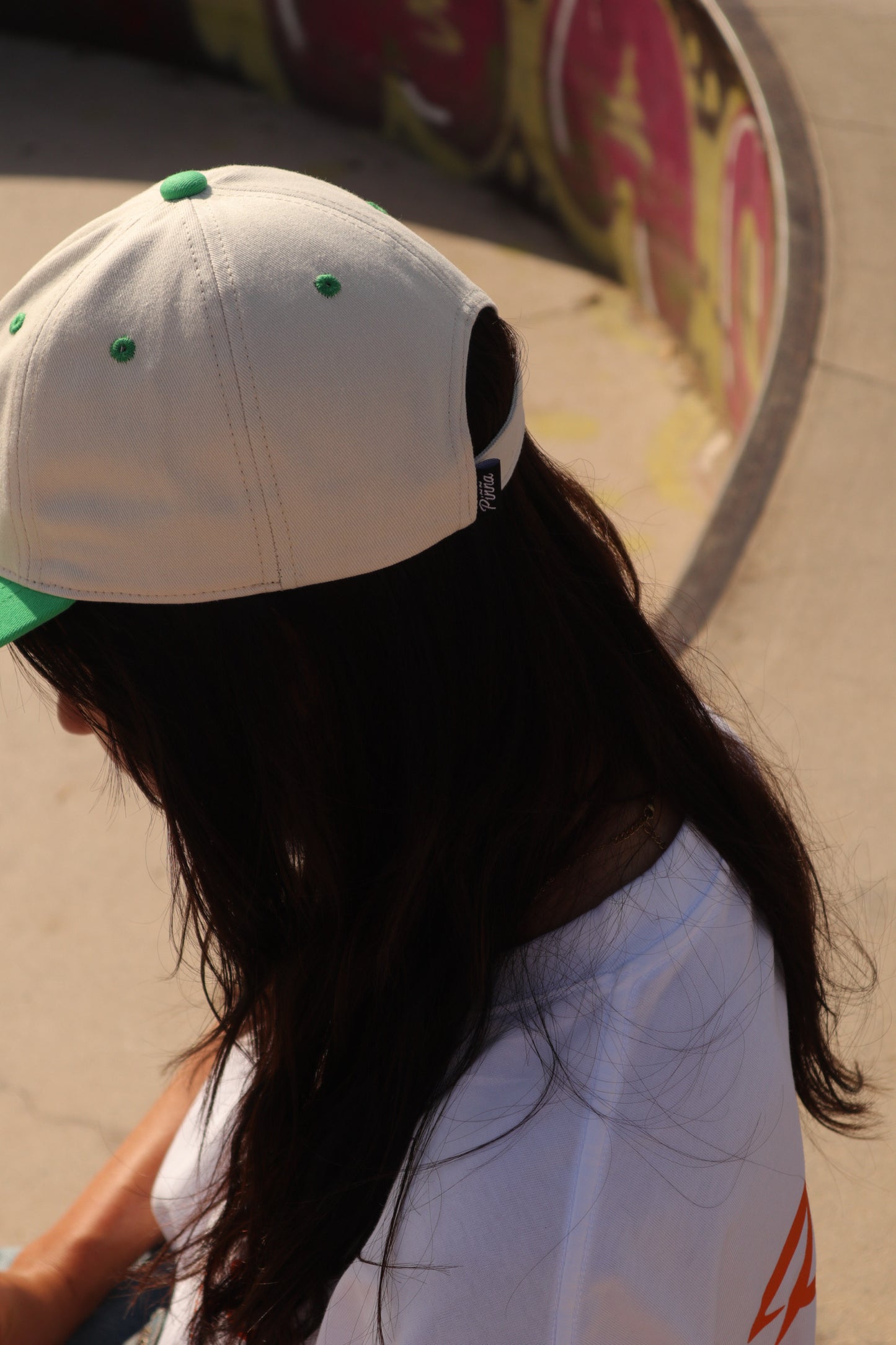 Classic Dad Cap - Offwhite & Green