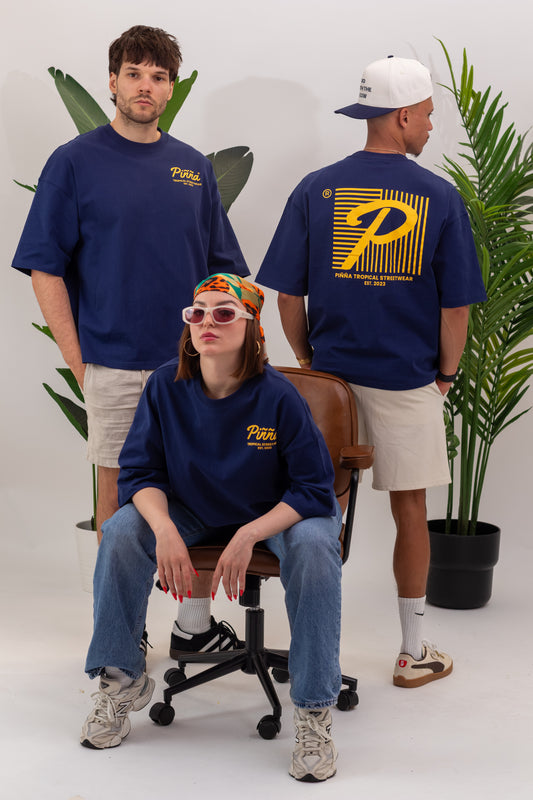 Piñña Halftone Logo Tee - Blue