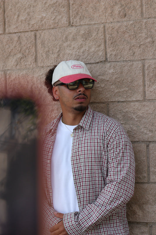 Dad Cap - Off White & Pink