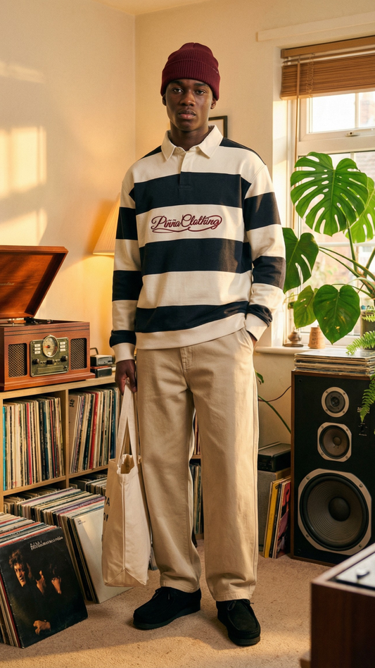 Script Rugby Polo- Offwhite / Navy